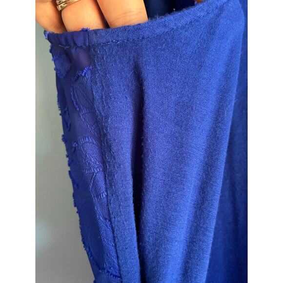 Sunday in Brooklyn Anthropologie Blouse Floral Blue Large - Picture 4 of 11